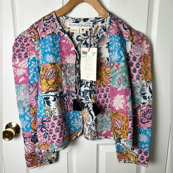 Alix of Bohemia Cotton Paisley Lola Patchwork Lightweight Quilted Jacket M - Picture 2 of 11